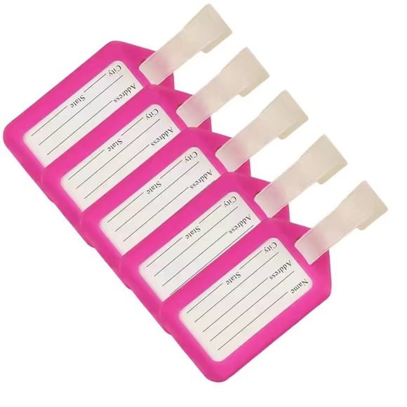 🆕 5pc Rose Red color Luggage Tags, Bag Tag for Baggage, Suitcase - Picture 1 of 4